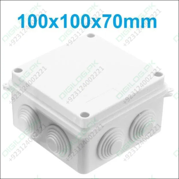 100x100x70mm IP65 Waterproof Outdoor Electrical CCTV Enclosure Square Junction Box White ABS