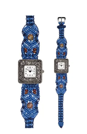 101B - Wide with Antique Style Square Marcasite Watch