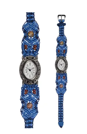 101B - Wide with Vintage Style Oval Marcasite Watch