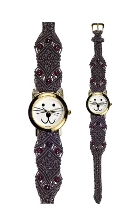 102D - Wide with Gold Cat Watch