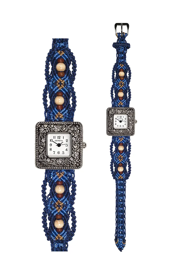 104D - Wide with Antique Style Square Marcasite Watch