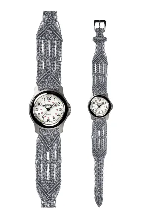 106 Grey - Wide with Round Silver Sport Watch