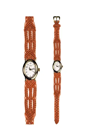 106 Orange - Narrow with Timex Gold Cavatina Watch