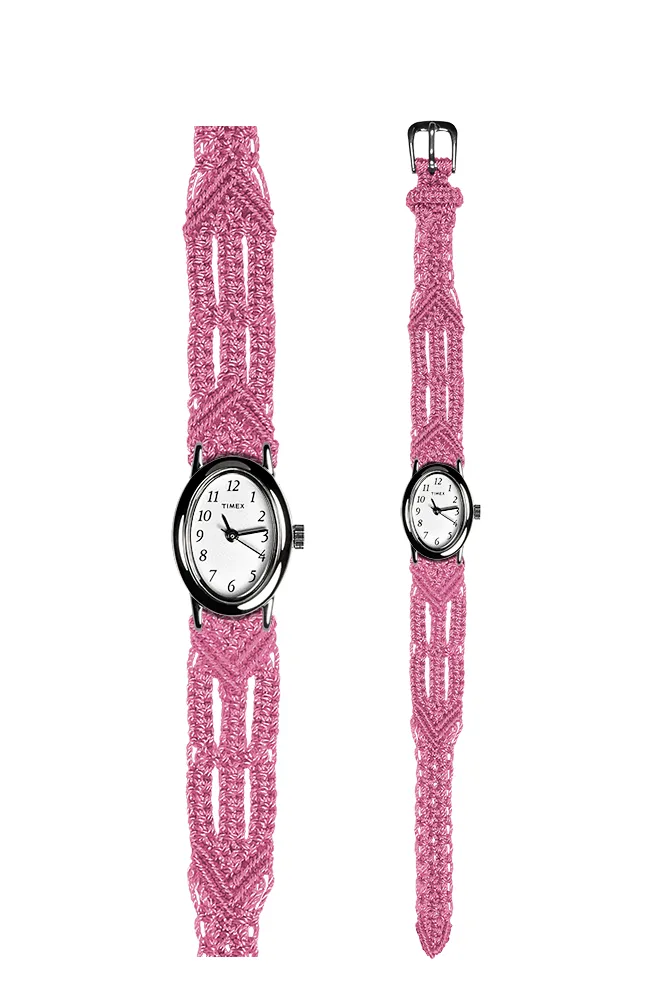 106 Pink - Narrow with Timex Silver Cavatina Watch