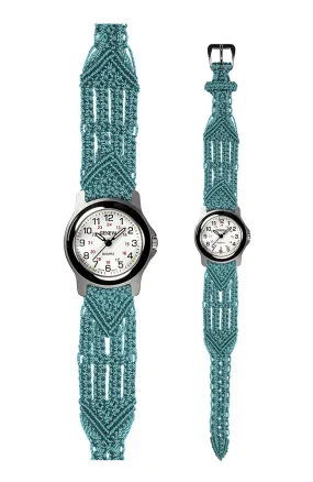 106 Turquoise - Wide with Round Silver Sport Watch