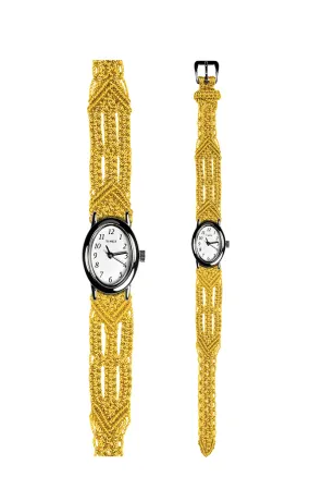 106 Yellow - Narrow with Timex Silver Cavatina Watch