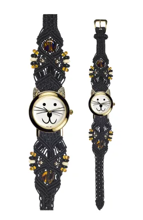 109A - Wide with Gold Cat Watch