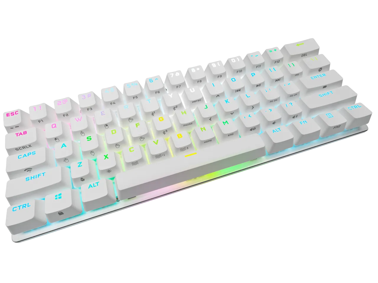 [12月聖誕優惠] Corsair K70 PRO MINI Wireless 60% Mechanical CHERRY MX Speed Switch Keyboard with RGB Backlighting - White CH-9189114-NA