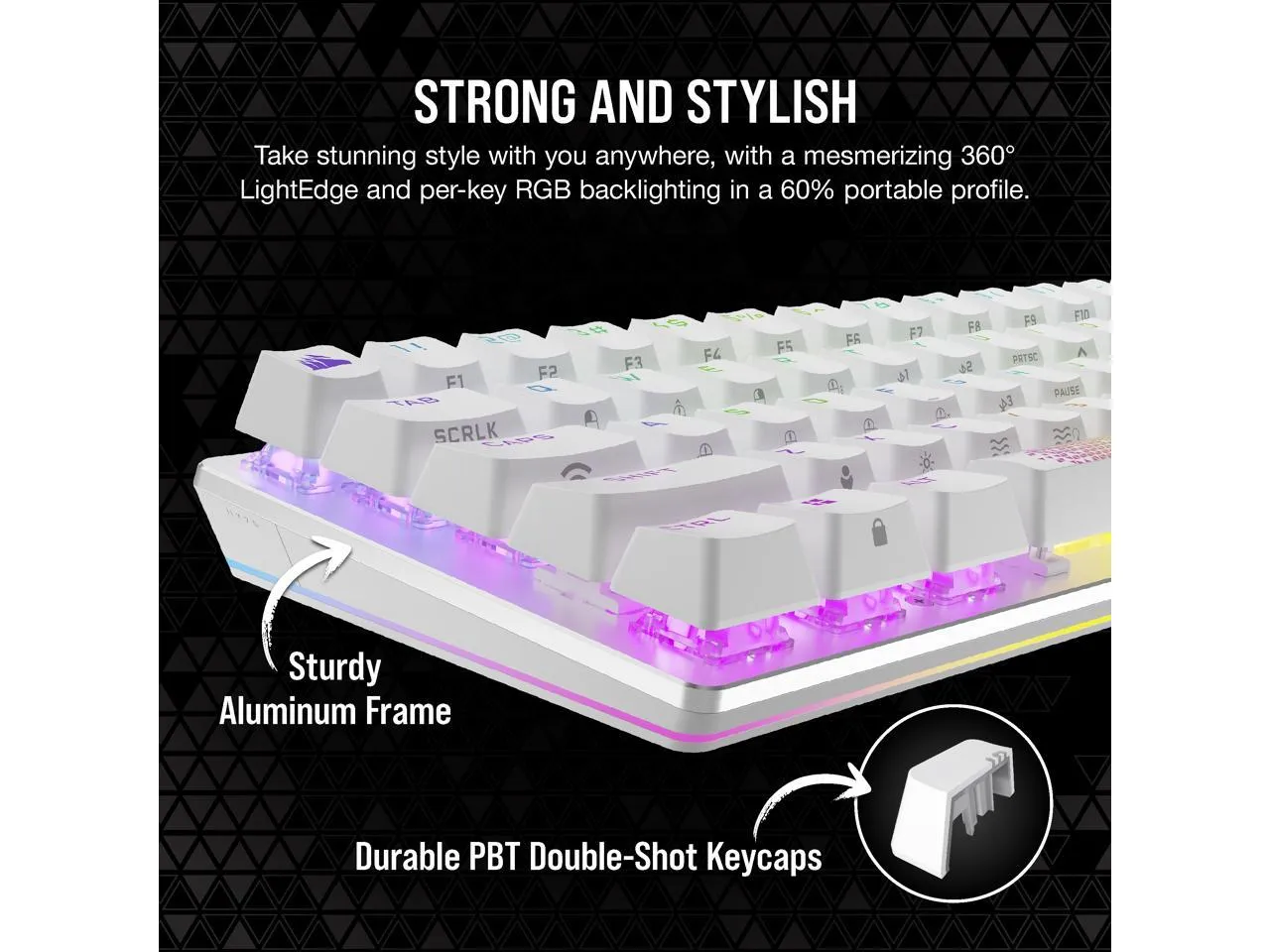 [12月聖誕優惠] Corsair K70 PRO MINI Wireless 60% Mechanical CHERRY MX Speed Switch Keyboard with RGB Backlighting - White CH-9189114-NA