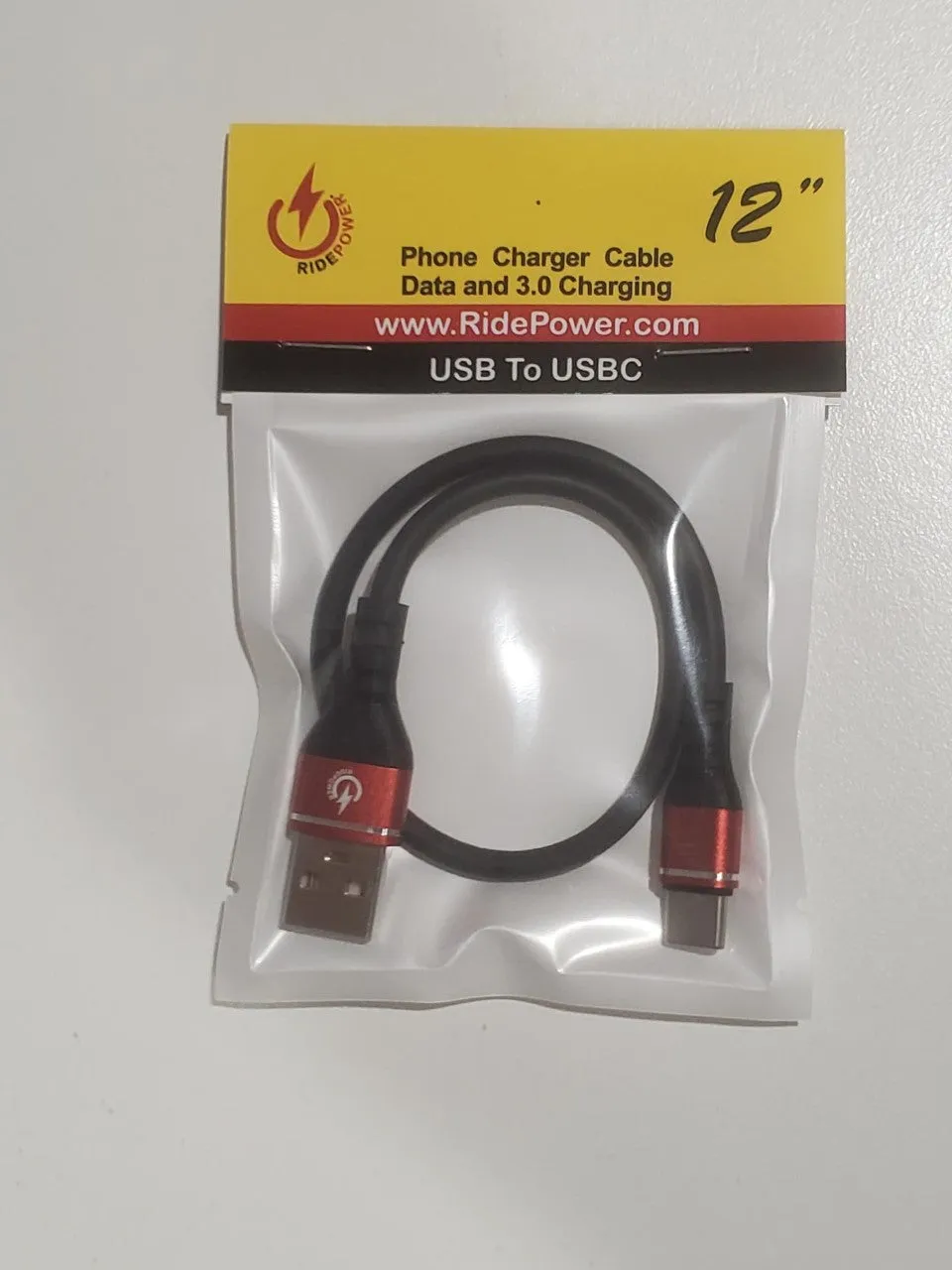 12" Phone fast Charging and fast data transfer Cable USB Male to USBC Male