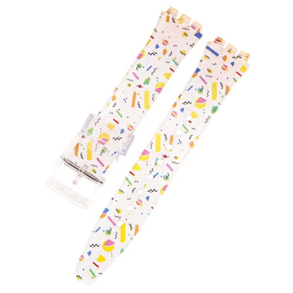 17mm Universal cute silicone watch strap - Yellow / White