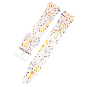 17mm Universal cute silicone watch strap - Yellow / White