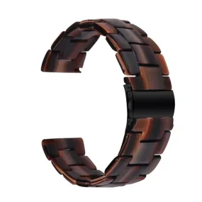 20mm resin watch strap for Amazfit watch with stainless steel buckle - Chocolates