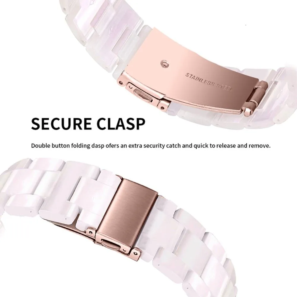 20mm resin watch strap for Amazfit watch with stainless steel buckle - Light Pink