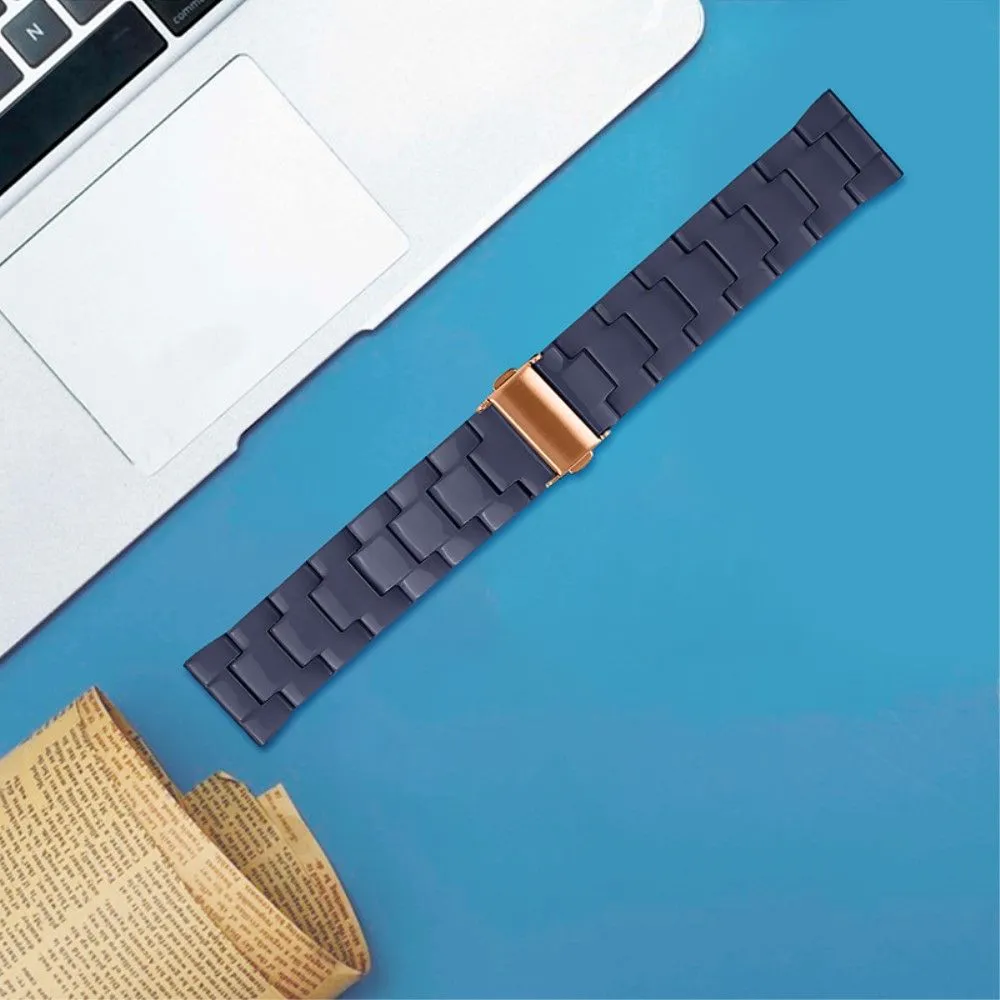 20mm resin watch strap for Amazfit watch with stainless steel buckle - Midnight Blue