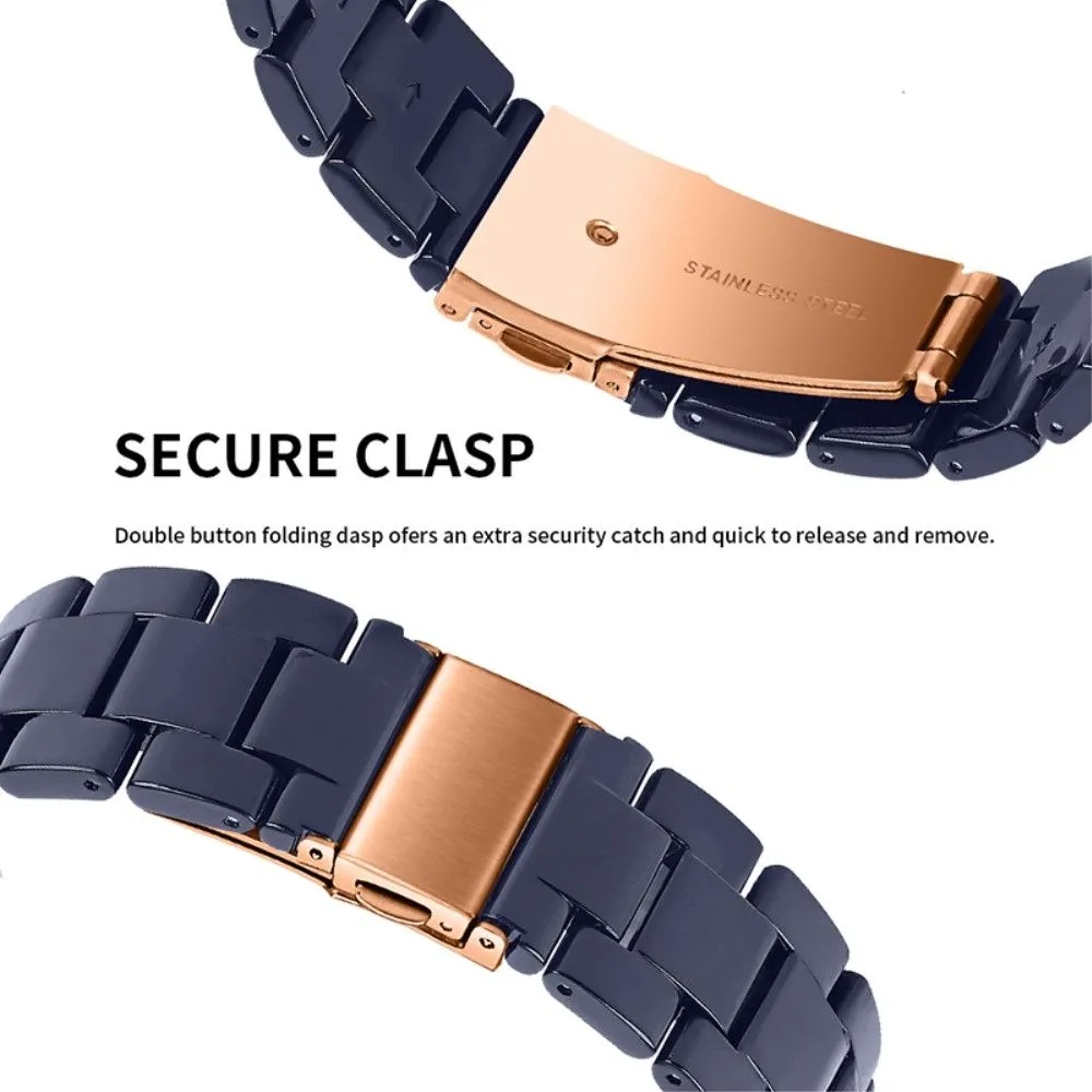 20mm resin watch strap for Amazfit watch with stainless steel buckle - Midnight Blue