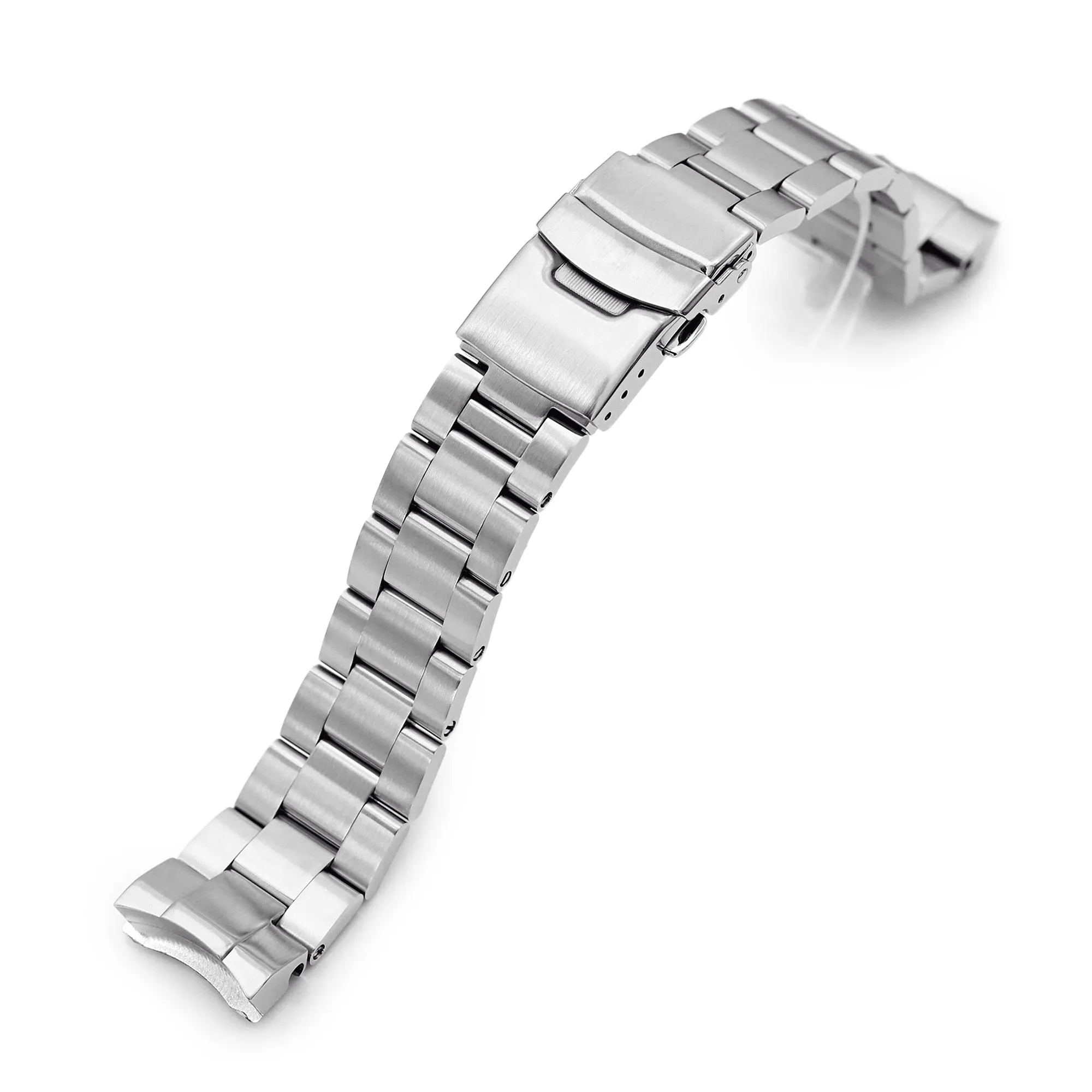 20mm Super-O Boyer Watch Band for Seiko Sumo SBDC001 SBDC031 SBDC081, Stainless Steel - Brushed, Diver Clasp