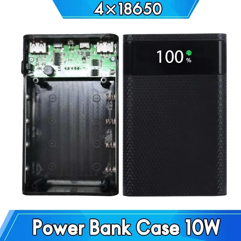 22.5W Quick Charge PD 3.0 Type C Power Bank Case with 18650 Battery Holder and Wireless Charging