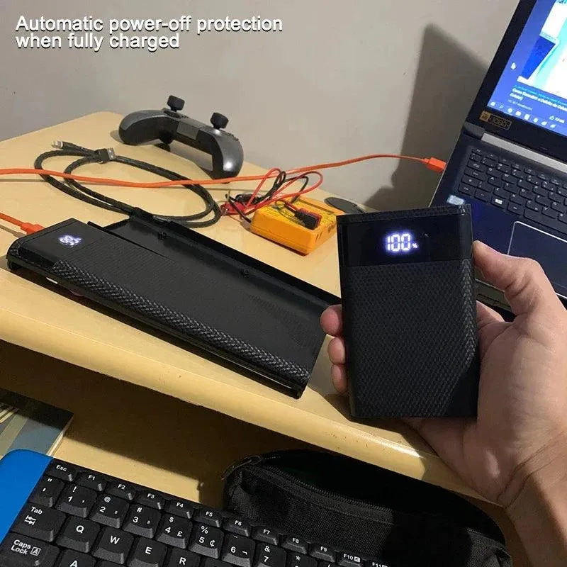 22.5W Quick Charge PD 3.0 Type C Power Bank Case with 18650 Battery Holder and Wireless Charging