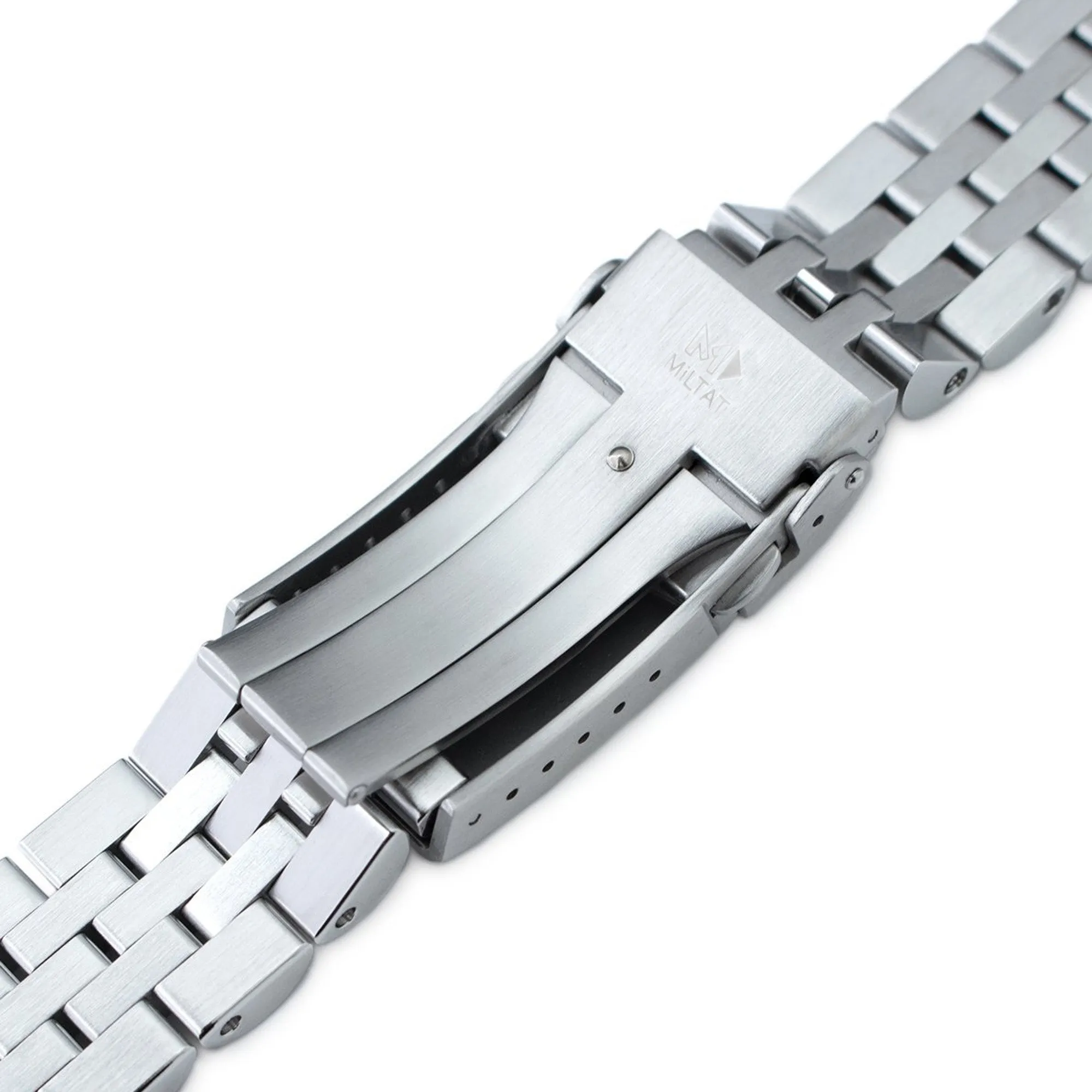 22mm Angus-J Louis JUB Watch Band Straight End 1.8 Universal Ver., 316L Stainless Steel Brushed V-Clasp