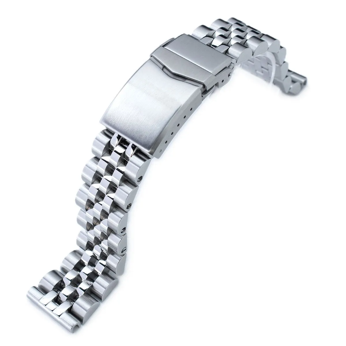 22mm Angus-J Louis JUB Watch Band Straight End 1.8 Universal Ver., 316L Stainless Steel Brushed V-Clasp