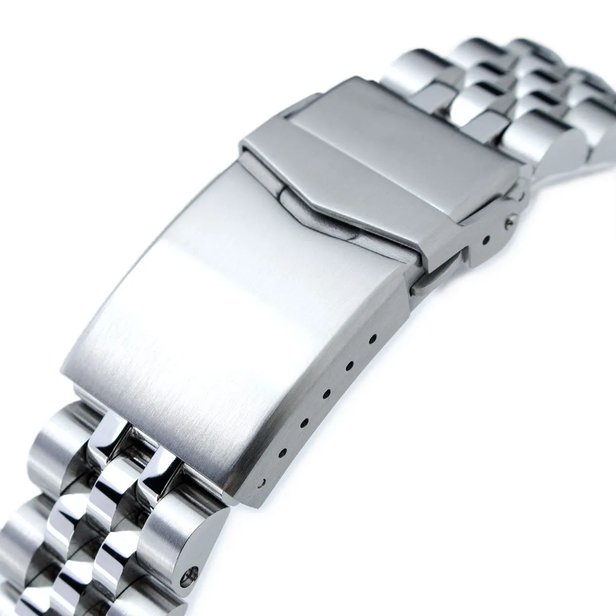 22mm Angus-J Louis JUB Watch Band Straight End 1.8 Universal Ver., 316L Stainless Steel Brushed V-Clasp