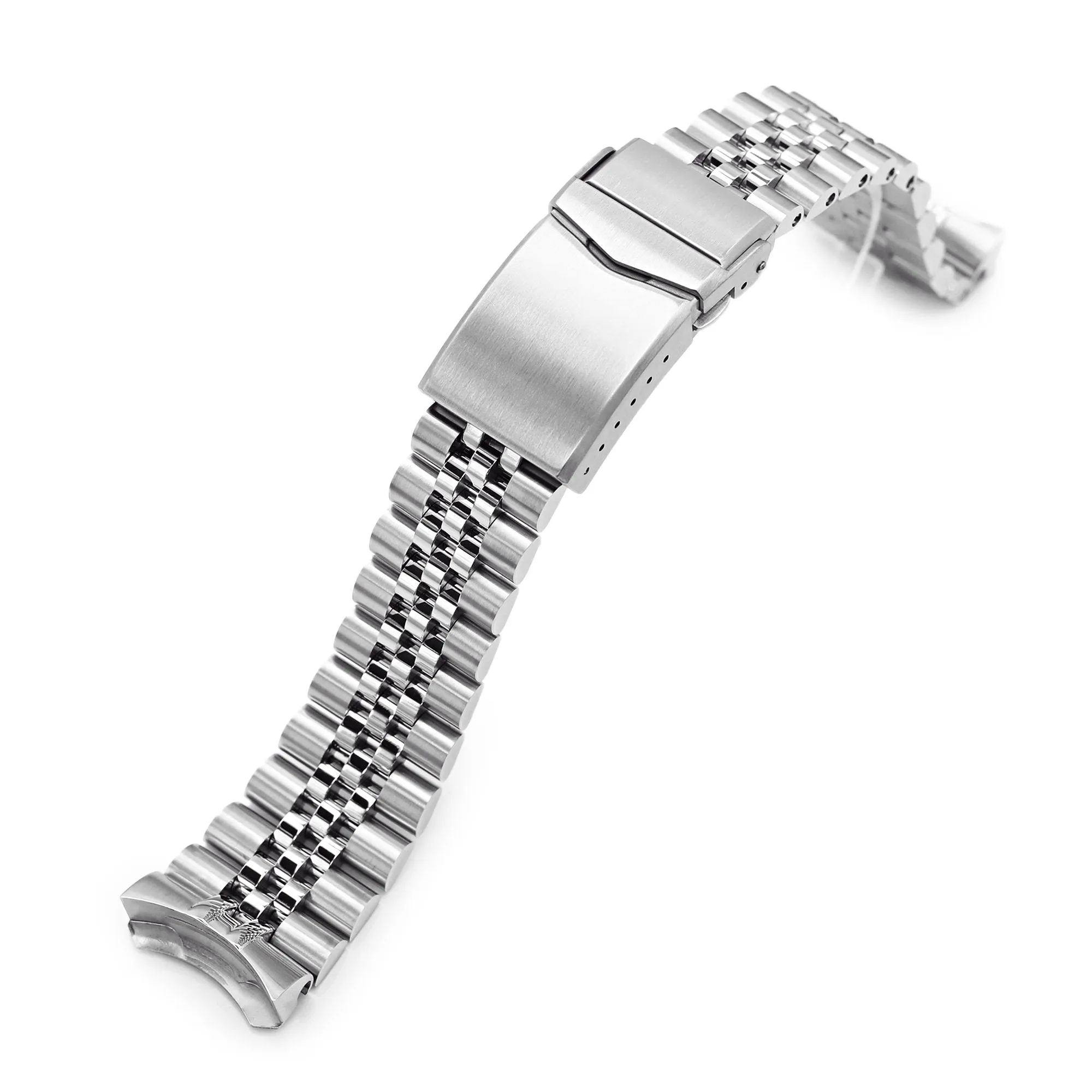 22mm Super-J Louis JUB Watch Band for Seiko 5 Sports 42.5mm SRPD51 SRPD55 SBSA003, Stainless Steel - Brushed, V Diver Clasp