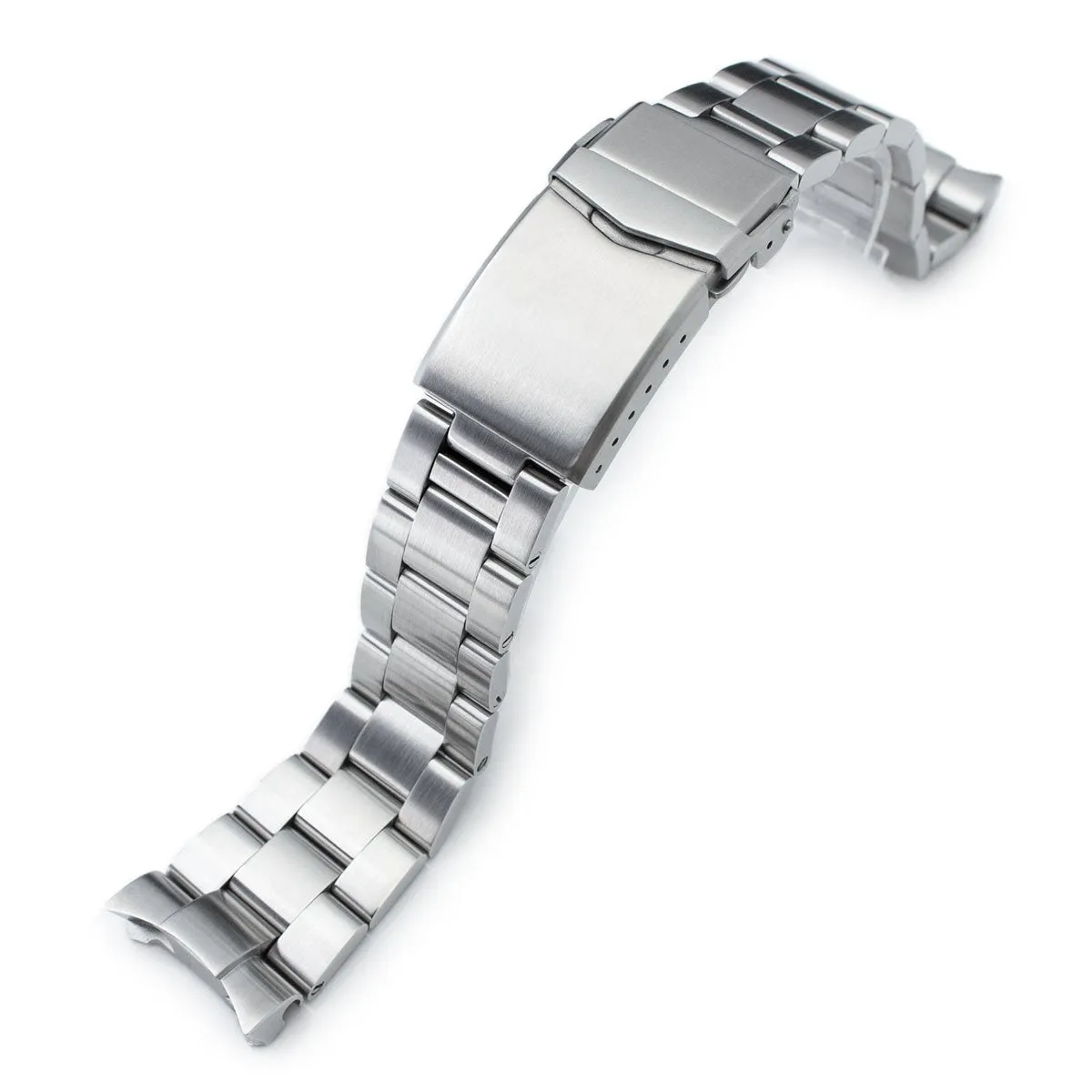 22mm Super-O Boyer Watch Band for Seiko SKX007 SKX009 SKX011, Stainless Steel - Brushed, 18mm V Diver Clasp