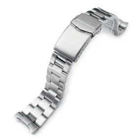 22mm Super-O Boyer Watch Band for Seiko SKX007 SKX009 SKX011, Stainless Steel - Brushed, 18mm V Diver Clasp