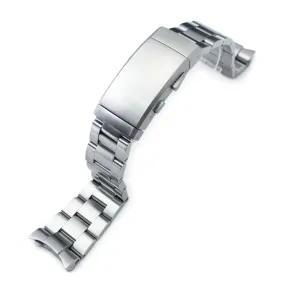 22mm Super-O Boyer Watch Band for Seiko SKX007 SKX009 SKX011, Stainless Steel - Brushed, 18mm Wetsuit Ratchet Diver Clasp