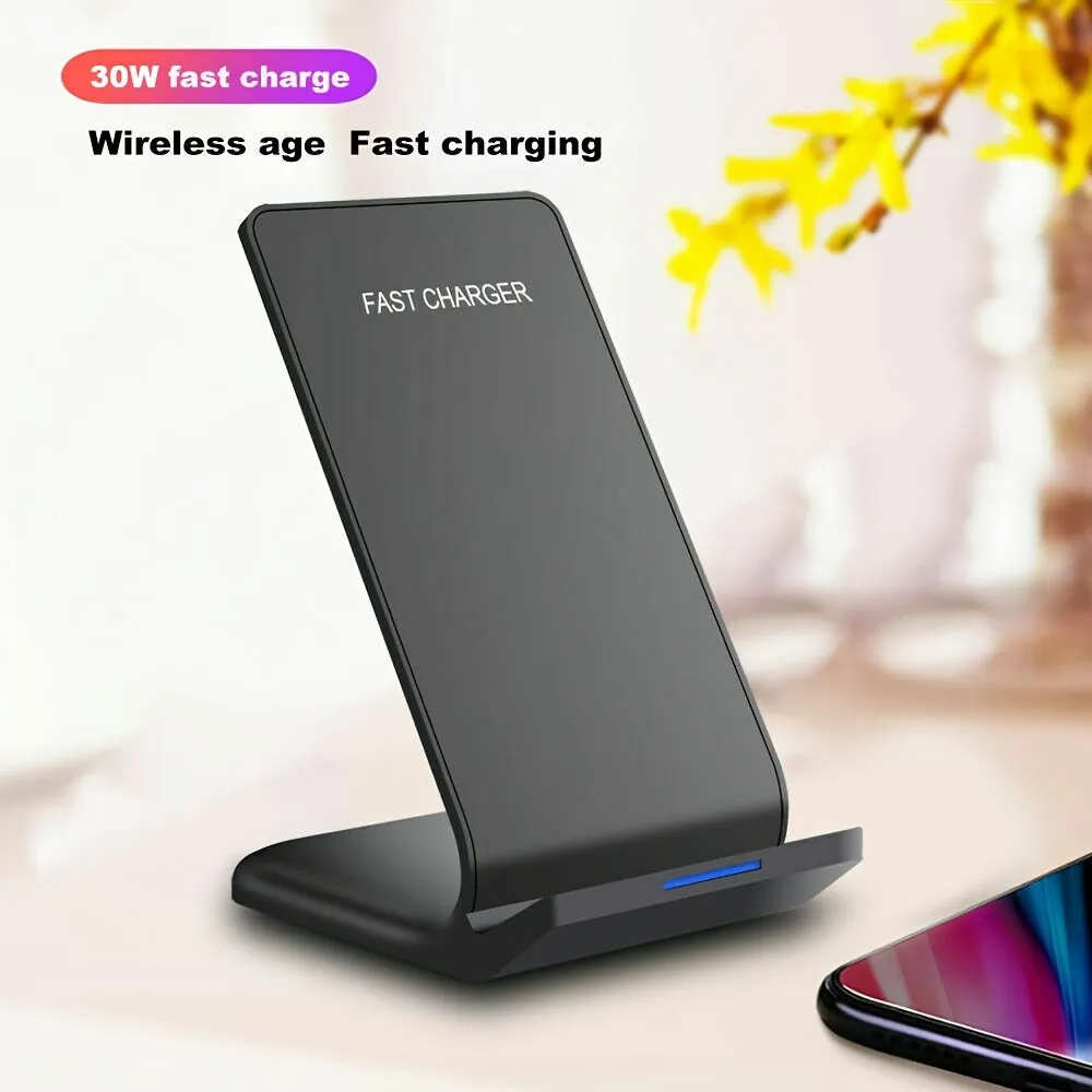 30W Fast Wireless Charger Stand Dock For IPhone 11/12/13/14/15/16 Pro Max Samsung S20/S21/S22/S23/S24 Ultra