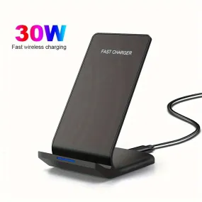 30W Fast Wireless Charger Stand Dock For IPhone 11/12/13/14/15/16 Pro Max Samsung S20/S21/S22/S23/S24 Ultra