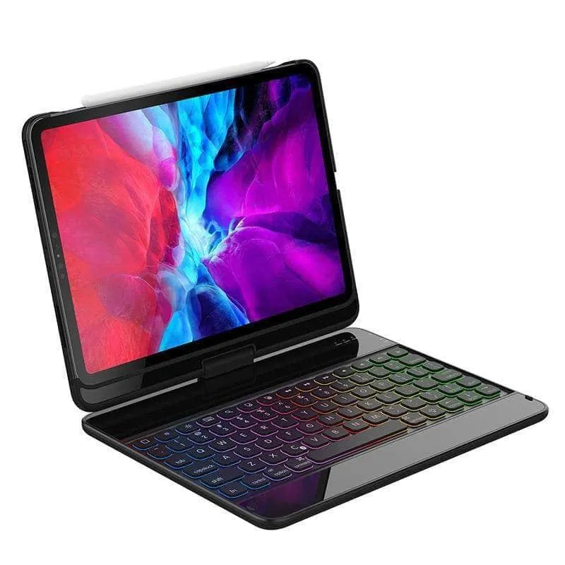 360 Rotatable Bluetooth Keyboard iPad Air 4 10.9' A2324, A2072 Pencil Holder Case