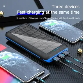 3Usb Wireless Solar Power Bank Double Lights