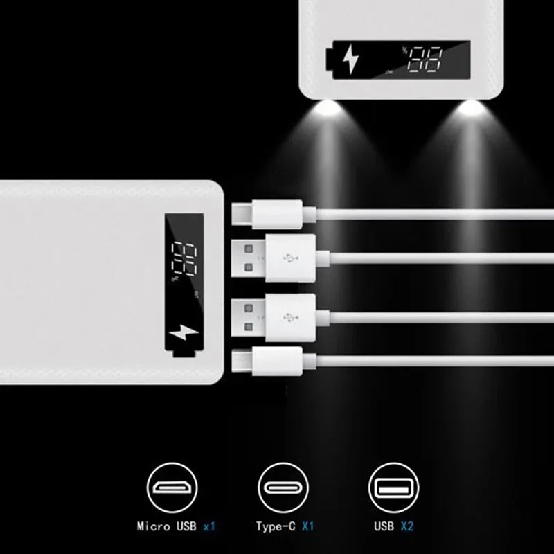 5x18650 Solar Power Bank Case – DIY Kit with Dual USB