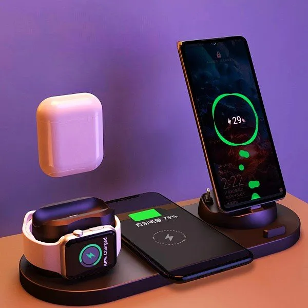 6-in-1 Wireless Charger Station for Fast Charging