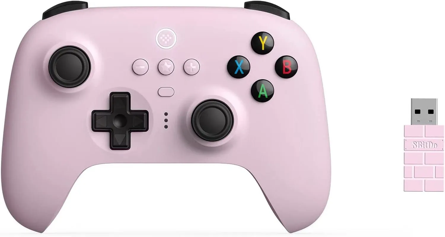 8Bitdo Ultimate 2.4G Wireless Controller with Charging Dock, 2.4G Controller for PC, Android, Steam Deck & Iphone, Ipad, Macos and Apple TV (Pastel Pink)