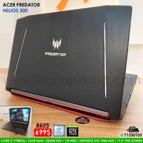 Acer Predator Helios 300 PH317-51 i7-7700HQ Gtx 1060 17.3" Gaming Laptop (Used Very Clean)