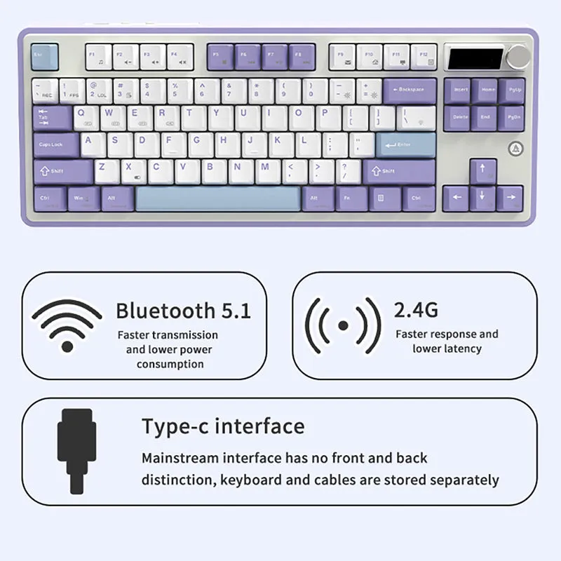 Ajazz AK870 Tri-Mode Wireless Mechanical Keyboard