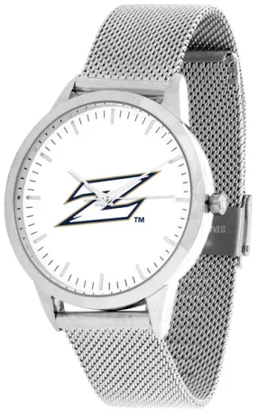 Akron Zips Statement Mesh Band Unisex Watch - Silver