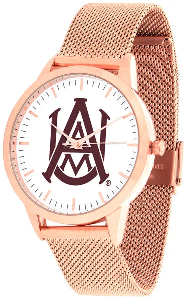 Alabama A&M Bulldogs Statement Mesh Band Unisex Watch - Rose