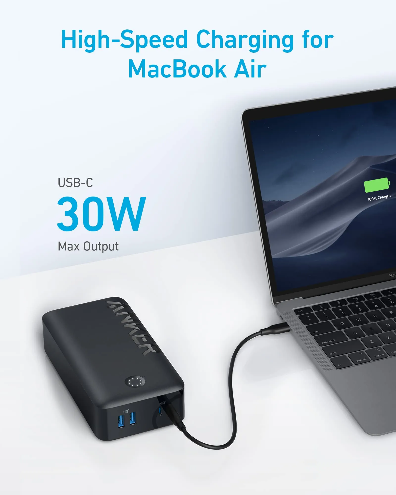 Anker Portable Charger, Power Bank, 40,000mAh 30W Battery Pack with USB-C High-Speed Charging, for MacBook, iPhone iPhone 15/15 Plus/15 Pro/15 Pro Max, iPhone14/13/12 Series, Samsung Galaxy, iPad