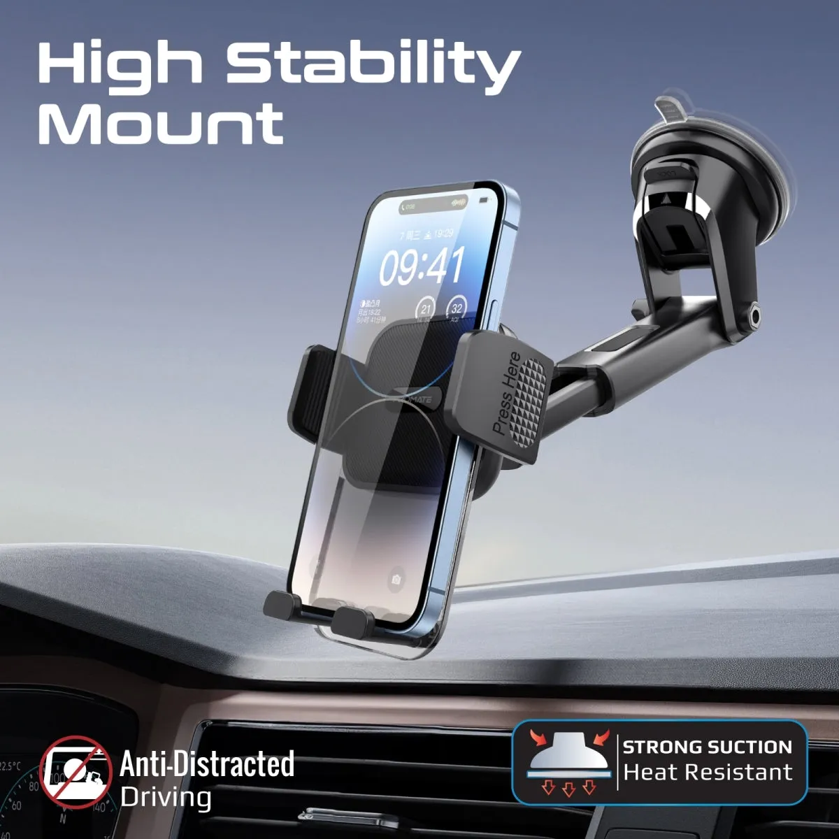 Anti-Slip Secure Smartphone Car Mount