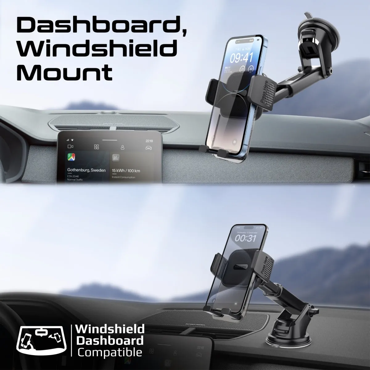 Anti-Slip Secure Smartphone Car Mount