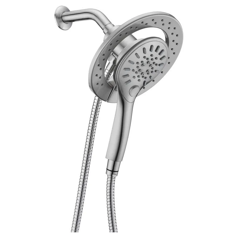 ANZZI Magnetic Valkyrie Multi-Spray Retro-Fit 7.48 in. Dual Wall Mount Fixed and Handheld Shower Head with Magna-Diverter