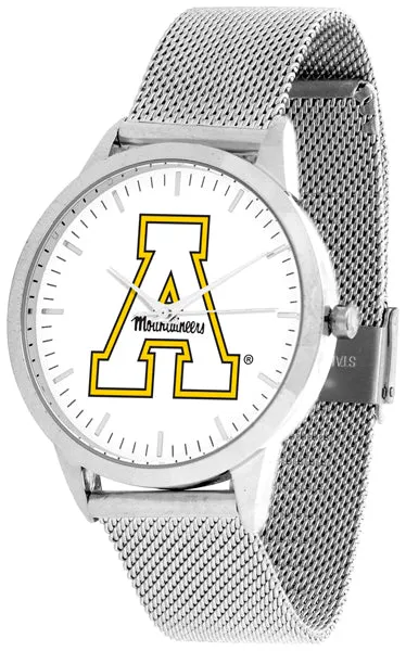 Appalachian State Mountaineers Statement Mesh Band Unisex Watch - Silver