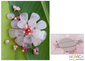 Apple Blossom Freshwater Pearl Brooch