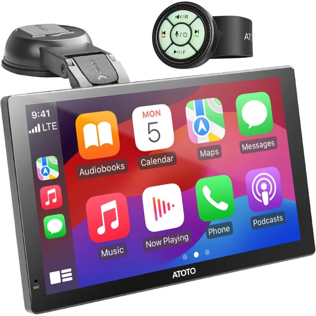 Atotoluxe 7" QLED Screen Portable Wireless CarPlay