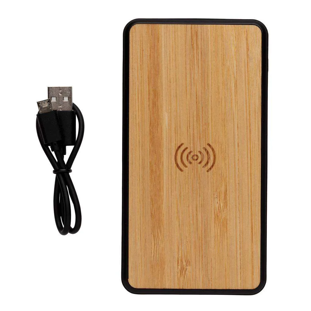 Bamboo 8000 mAh Wireless Charging Fashion Powerbank