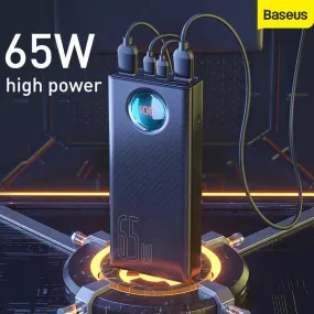 Baseus 65W 30000mAh Fast Charging Power Bank with QC3.0 & Type-C for Samsung and Huawei Devices